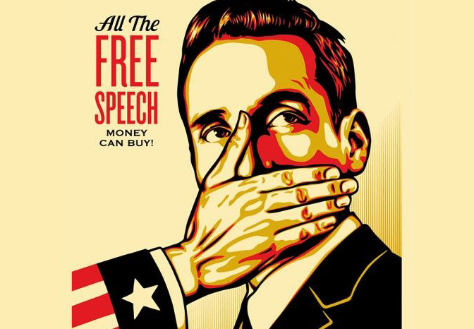 "Tout le discours libre que l'argent peut acheter"