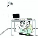 "La Sécu est un assureur, pas un organisme censé observer et juger la manière dont je soigne mes patients", estime le docteur Plouhinec. (Illustration : 8e étage/Anissa Radina)