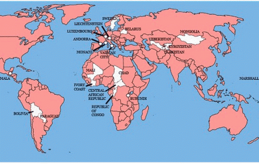 21 des 22 pays qui n'ont jamais été confrontés à l'envahisseur britannique.
