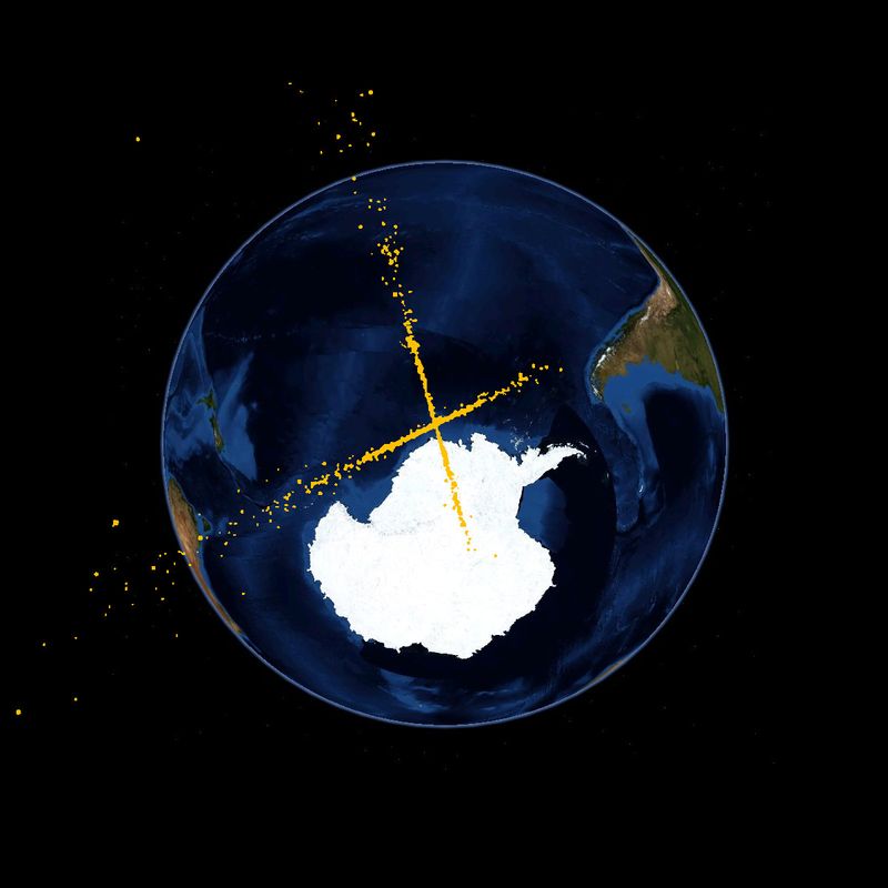 Les débris générés par la collision des deux satellites. (Rlandmann)
