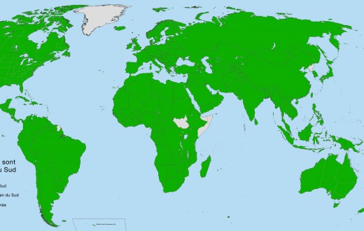 Carte des pays qui sont ou ne sont pas le Soudan du Sud. (reddit/xcrissxcrossx)