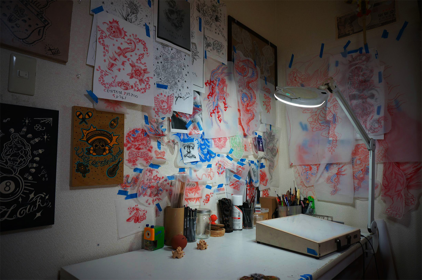 L'atelier de Taiki Masuda. (photo Jean-François Heimburger & Audrey Ronfaut)